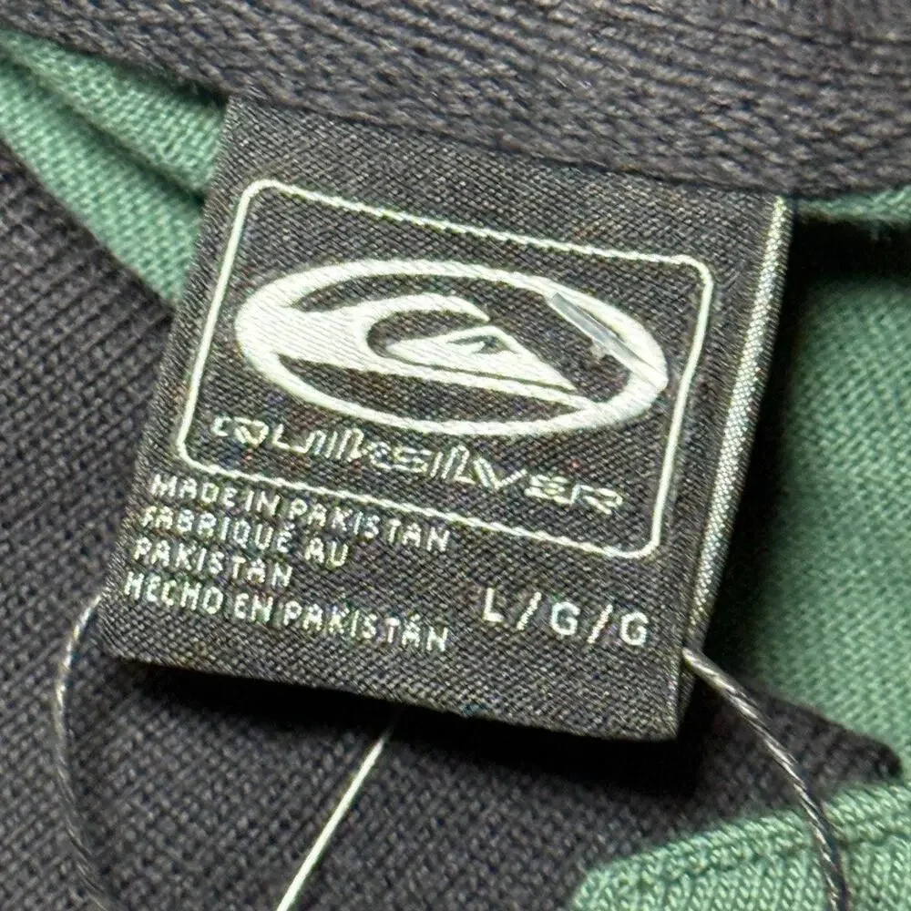 Quiksilver Mercury Rugby Polo Forest Green Large NWT